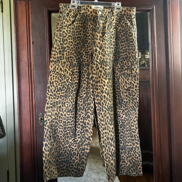 Damson Madder Dion Leopard Carpenter Cargo Pants US10 - Picture 2 of 6